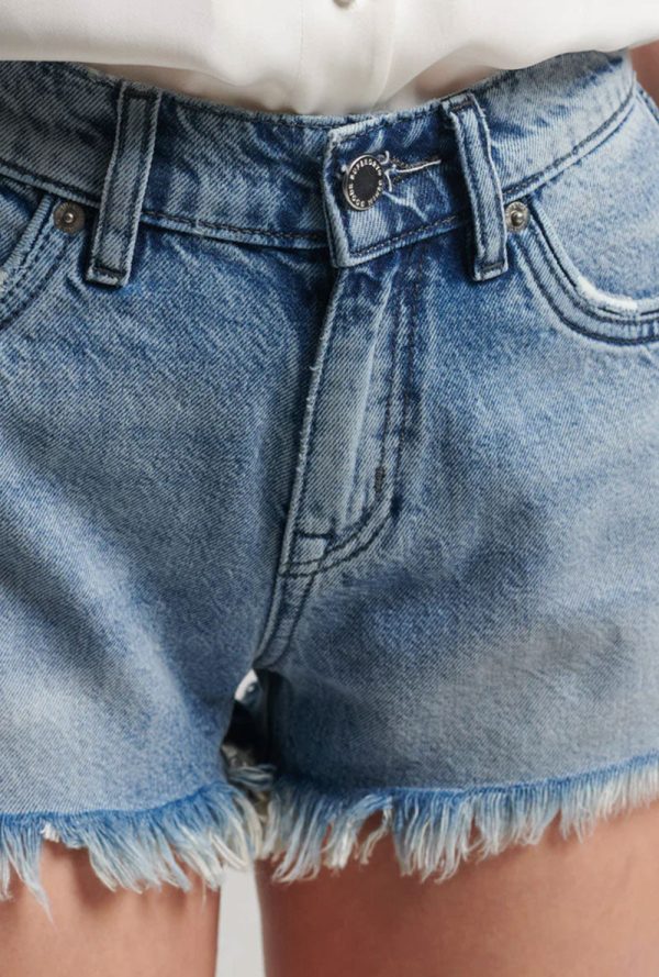 SUPERDRY STUDIOS HIGH RISE DENIM SHORTS Online Hot Sale