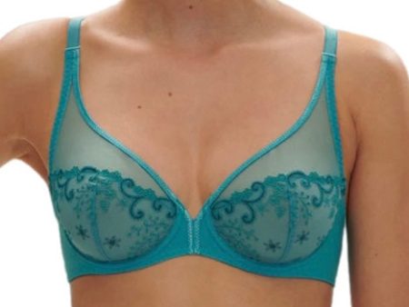 Simone Perele Delice Full Cup Plunge Bra Atoll Blue Online Hot Sale