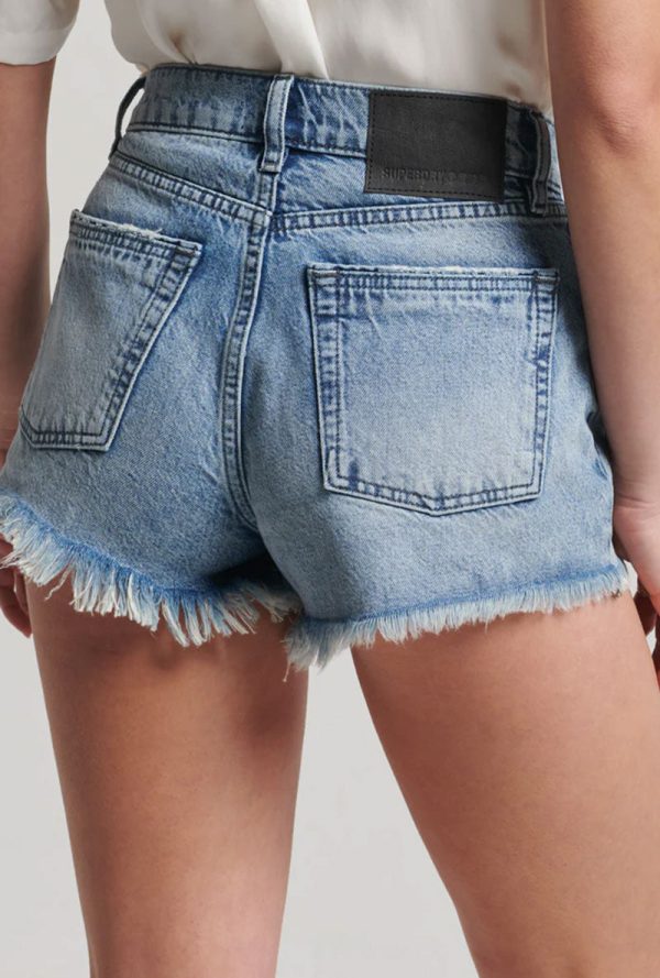 SUPERDRY STUDIOS HIGH RISE DENIM SHORTS Online Hot Sale