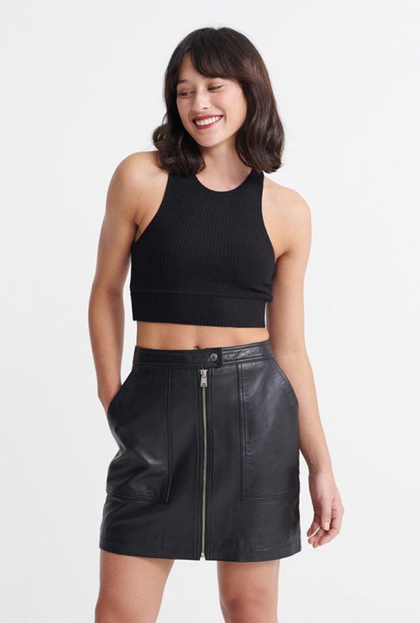 SUPERDRY DESERT RIB CROP TOP For Cheap