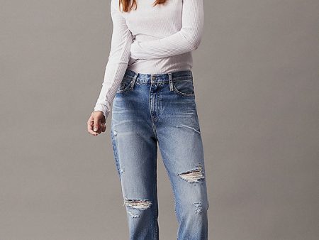 CALVIN KLEIN RIPPED MOM JEANS on Sale