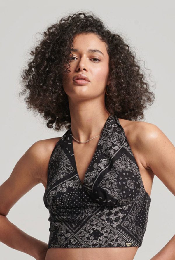 SUPERDRY HALTER TOP Online Hot Sale