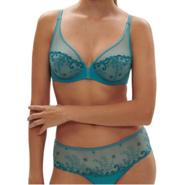 Simone Perele Delice Full Cup Plunge Bra Atoll Blue Online Hot Sale