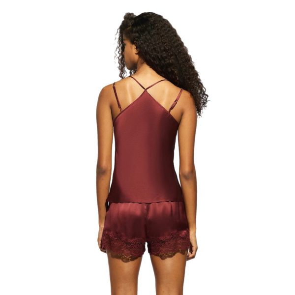 Ginia Layla Camisole and Short Set Ruby Red on Sale