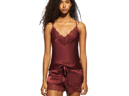 Ginia Layla Camisole and Short Set Ruby Red on Sale