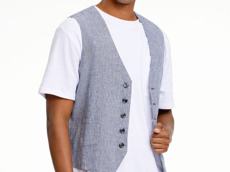 LINDBERGH STRIPED LINEN WAISTCOAT Online Hot Sale