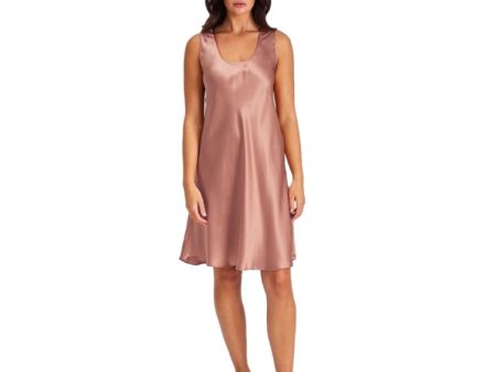 Love and Lustre Mono Silk Short Nightie Dusk Pink Hot on Sale