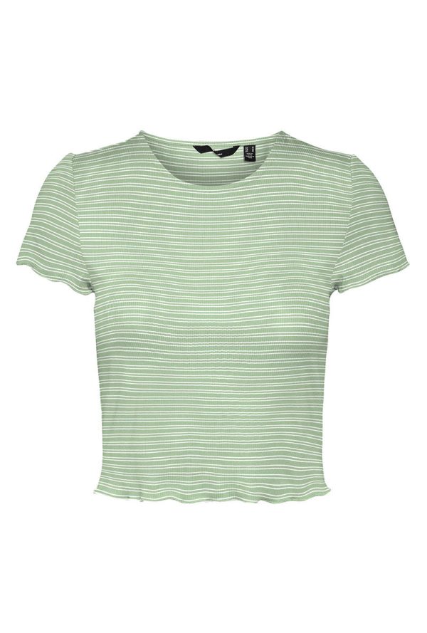 VERO MODA MADI JILL STRIPE CROP TOP For Sale