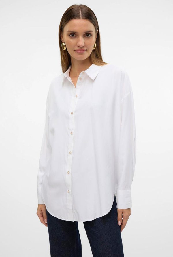 VERO MODA NORA LS OVERSIZE SHIRT Online now