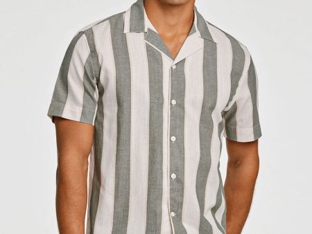 LINDBERGH STRIPED LINEN SS SHIRT Discount