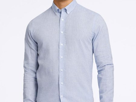 LINDBERGH COTTON LINEN LS SHIRT Online now