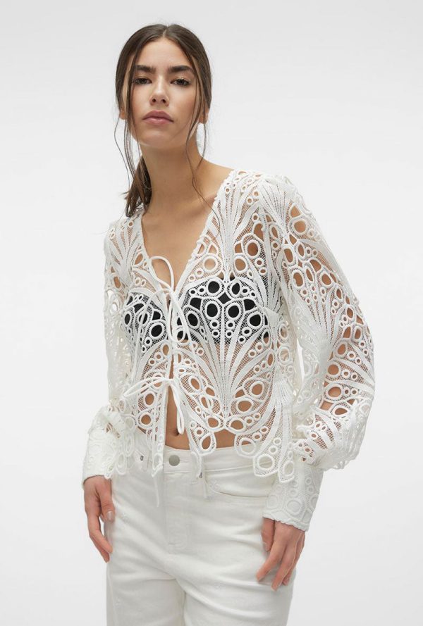 VERO MODA NIKKI LACE LS TOP Online Hot Sale