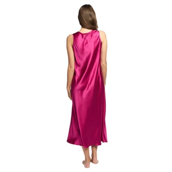 Love and Lustre Mono Silk Long Nightie Cerise Fashion