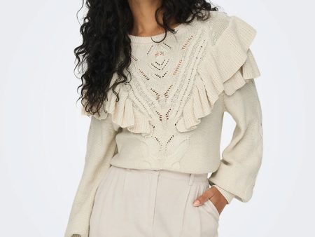 ONLY RILLO LS RUFFLE KNIT Online Hot Sale