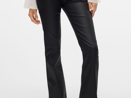 VERO MODA FLASH FLARED COATED PANTS Hot on Sale