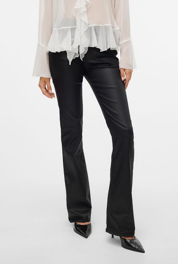 VERO MODA FLASH FLARED COATED PANTS Hot on Sale