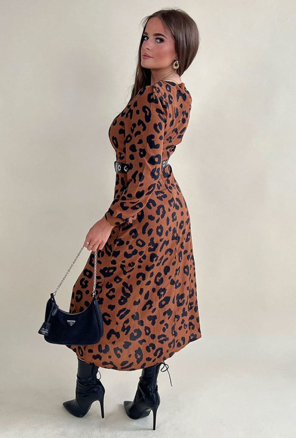 GIRL IN MIND ASHANTI LEOPARD DRESS For Discount