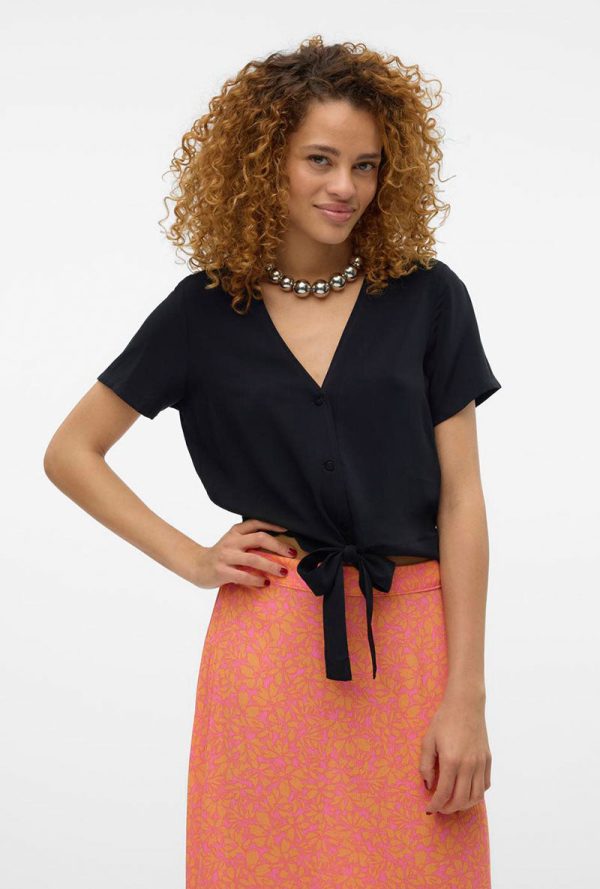 VERO MODA EASY JOY SS TIE SHIRT Online Hot Sale