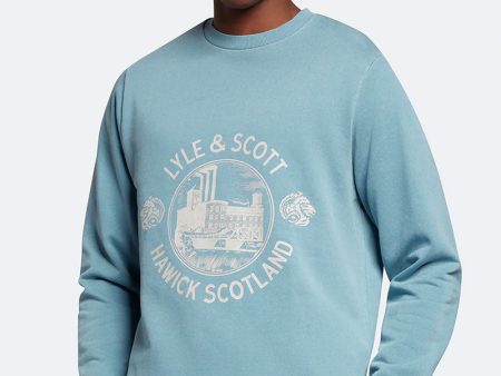 LYLE AND SCOTT HAWICK PRINT CREW NECK For Sale