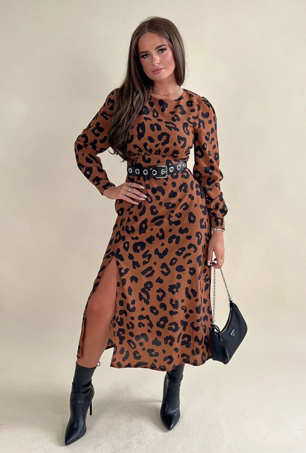 GIRL IN MIND ASHANTI LEOPARD DRESS For Discount