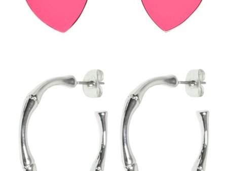 ONLY LIVA 2PACK HEART EARRINGS Online