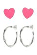 ONLY LIVA 2PACK HEART EARRINGS Online