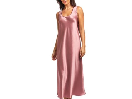 Love and Lustre Mono Silk Long Nightie Mulberry Sale