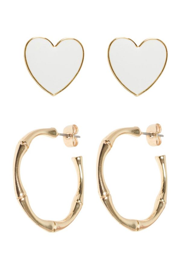 ONLY LIVA 2PACK HEART EARRINGS Online