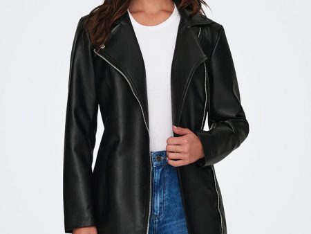 JDY ETTA LONG FAUX LEATHER COAT on Sale