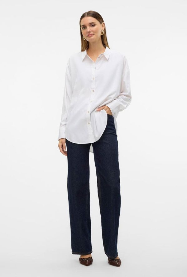 VERO MODA NORA LS OVERSIZE SHIRT Online now