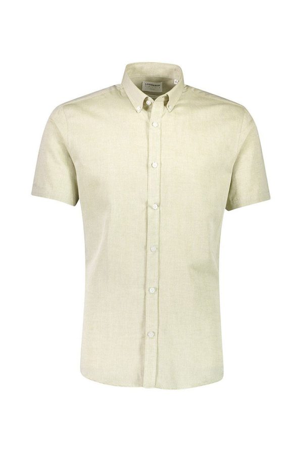 LINDBERGH LINEN BLEND S S SHIRT Online now